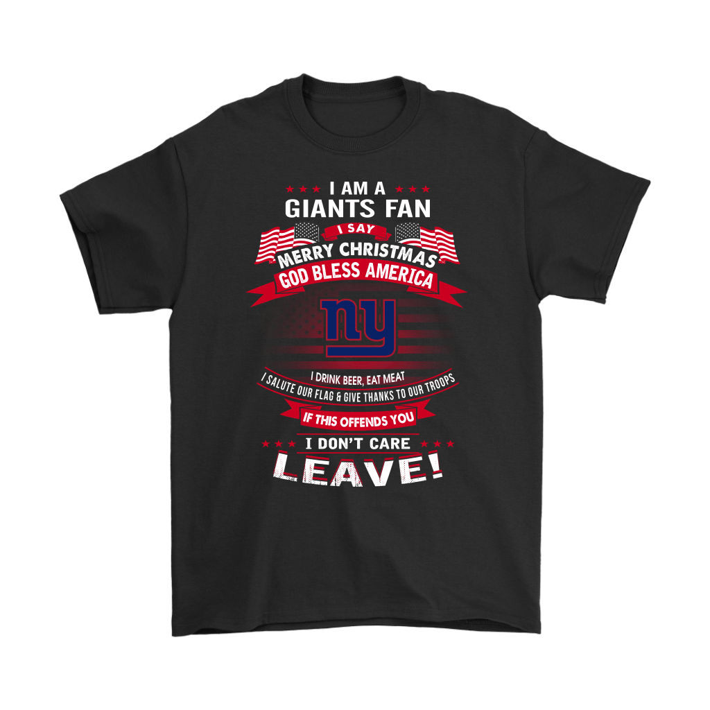 Order A New York Giants Fan Merry Christmas God Bless America Shirts