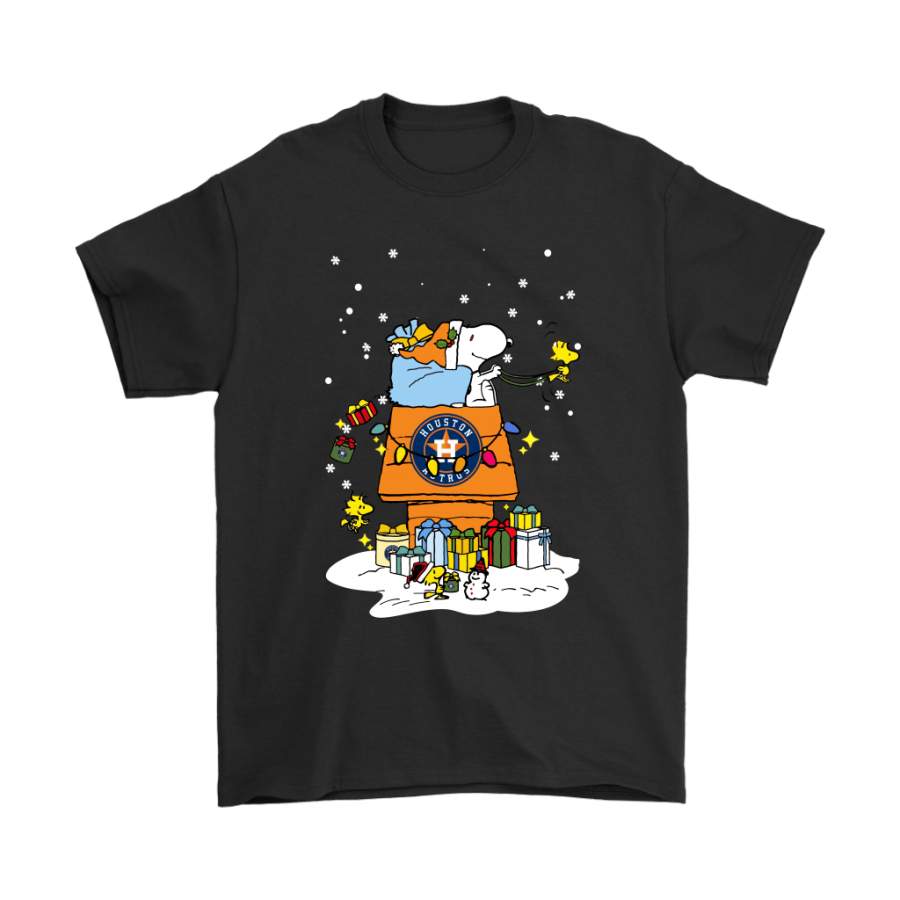 Houston Astros Santa Snoopy Brings Christmas To Town Shirts