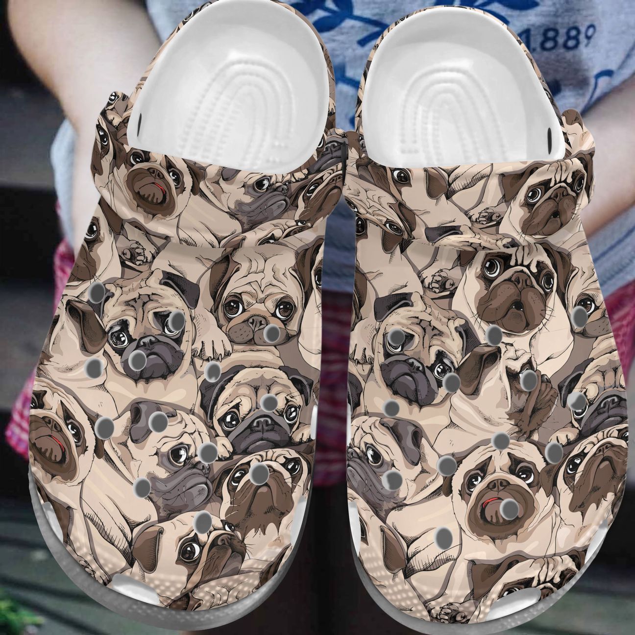 Pug Personalized Clog, Custom Name, Text, Color, Number Fashion Style For Women, Men, Kid, Print 3D Hug Me