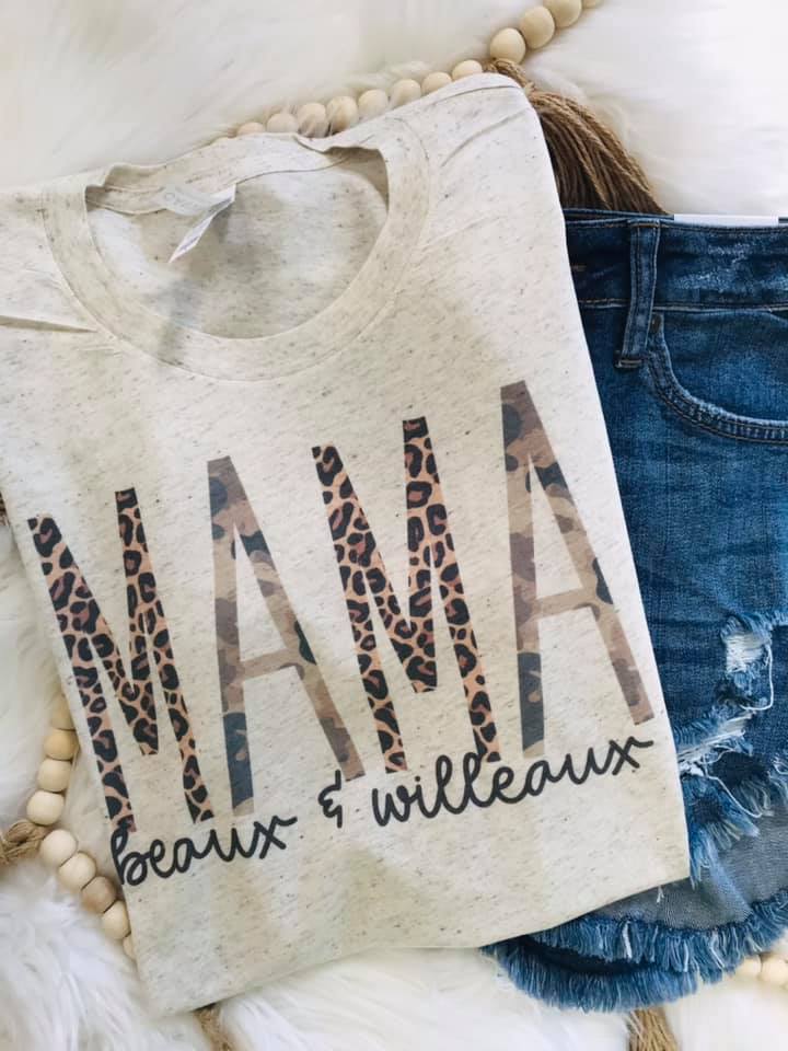 Custom Leopard/Camo Mama Graphic Tee