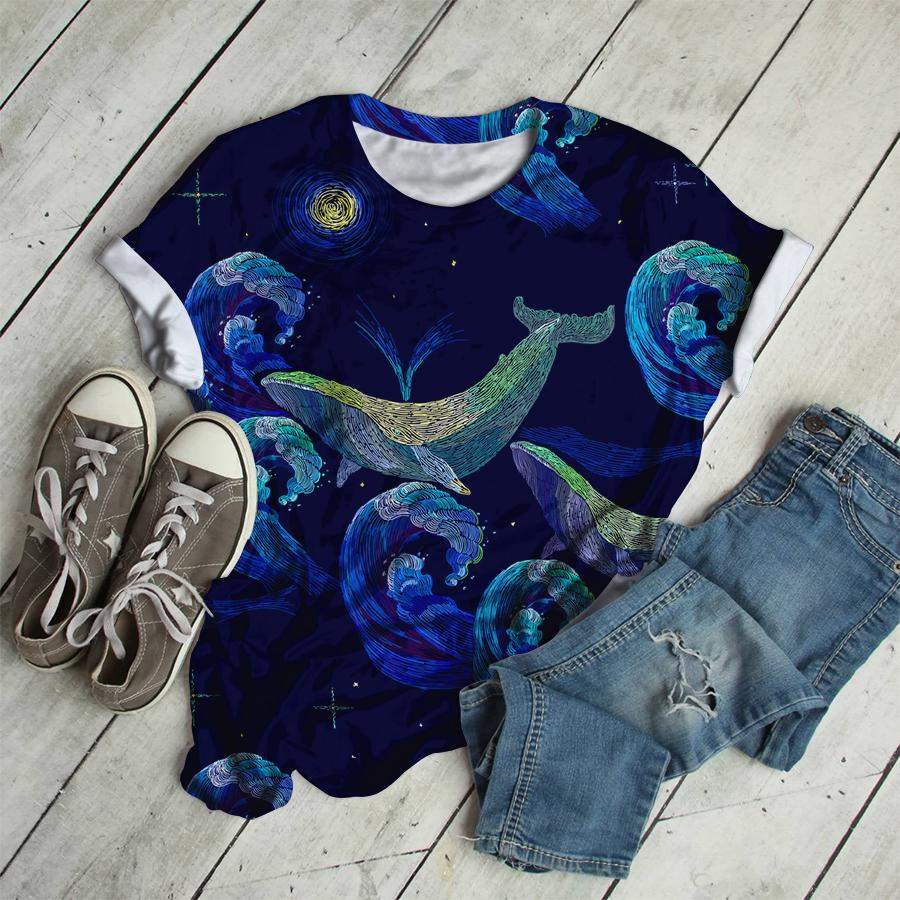 Sperm Whale With Wave T-shirt