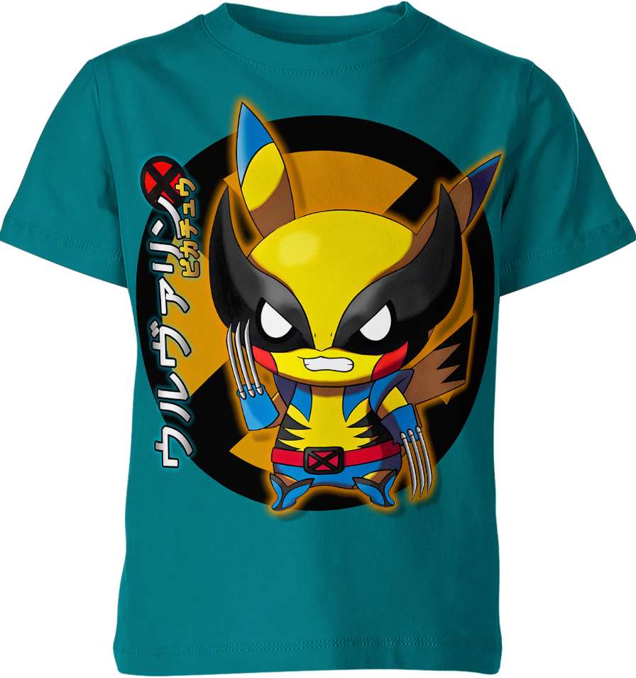 Wolverine X Men X Pikachu From Pokemon Shirt