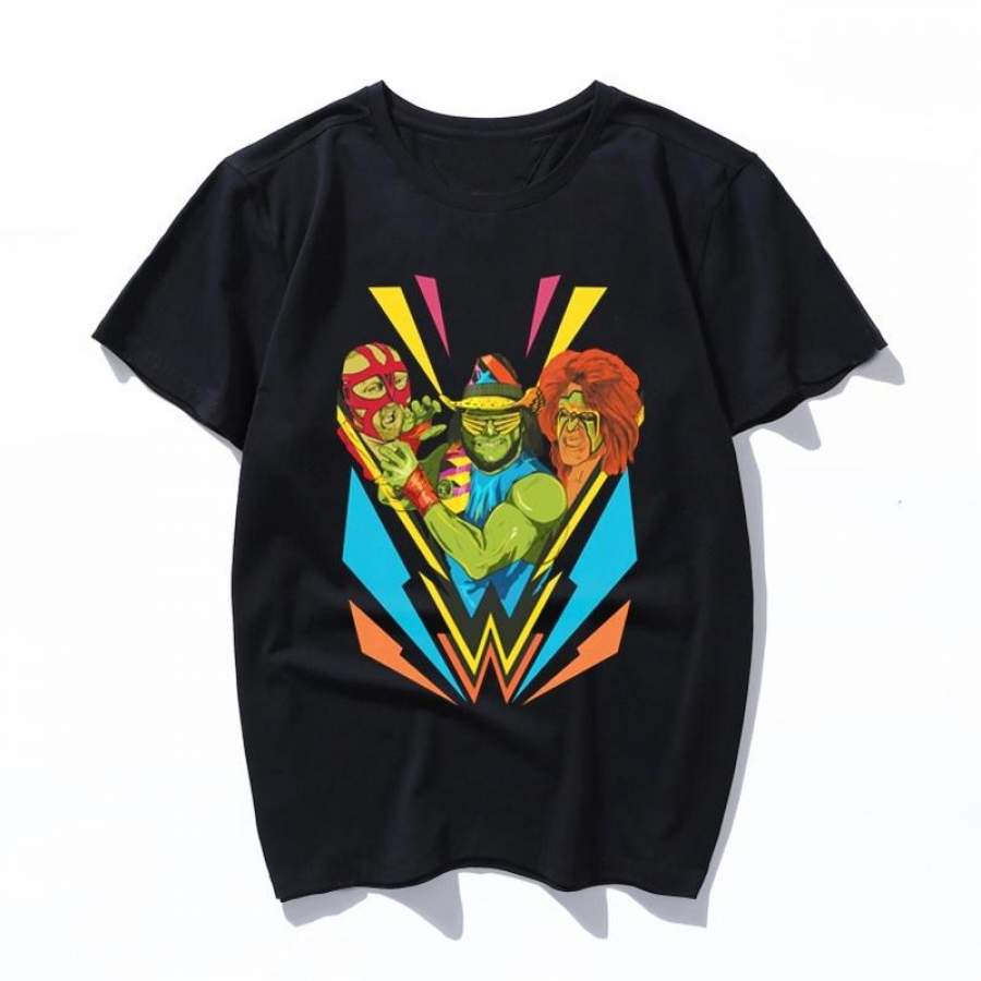 classic wrestlings Womens T-shirts artistic oil painting Harajuku aesthetic ulzzang oversized mens t shirt korean clothes