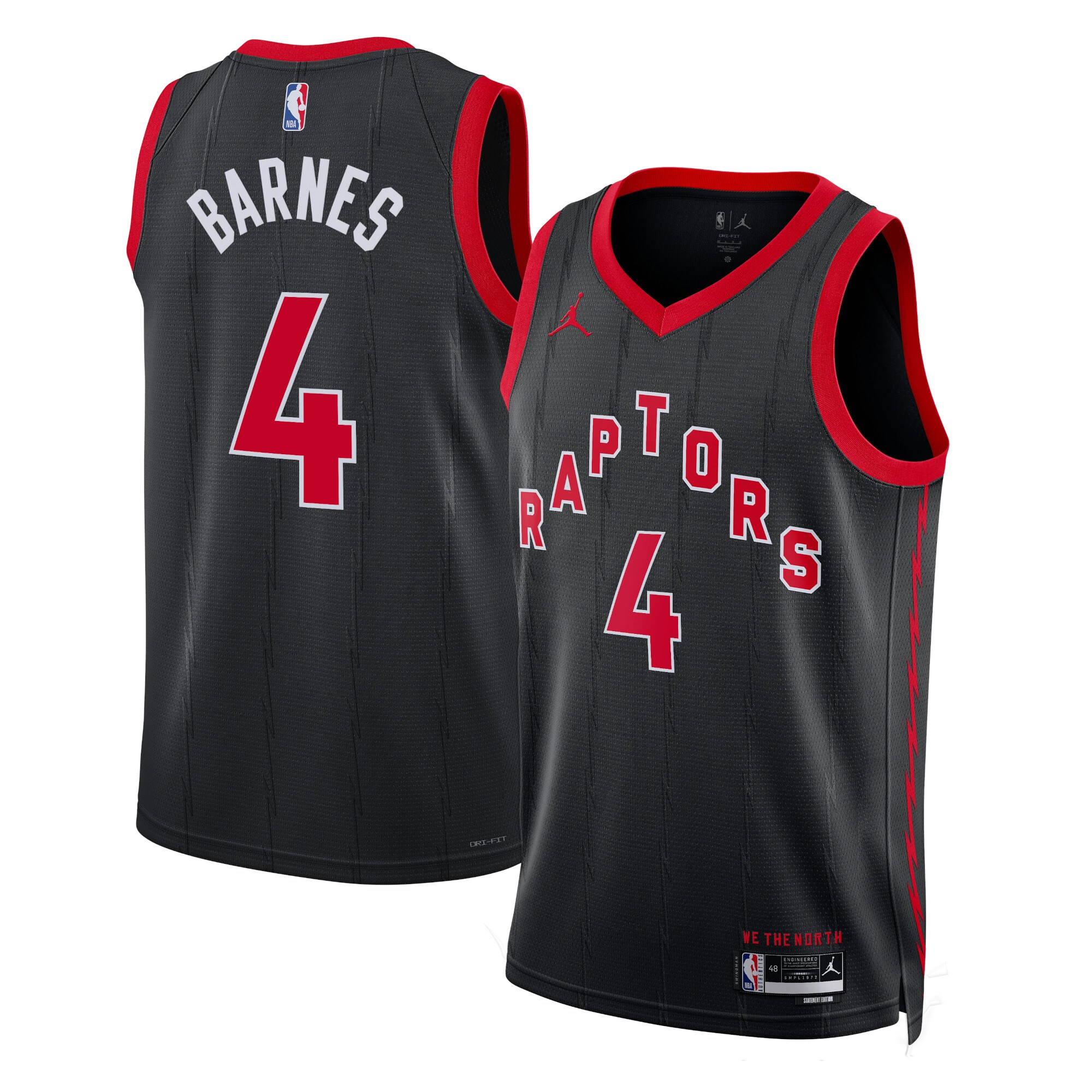 Toronto Raptors Jordan Statement Edition Swingman Jersey – Black – Scottie Barnes – Unisex