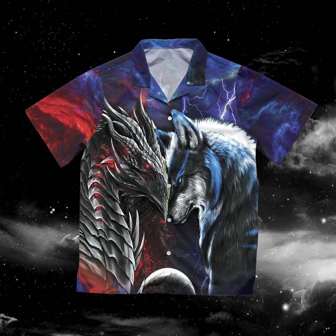 Wolf Soul Colorful Awesome Design Hawaiian Shirt Dhc18063665