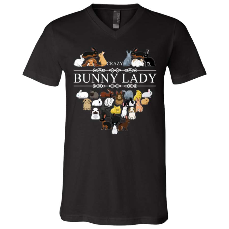 Crazy bunny lady lover Unisex V-Neck