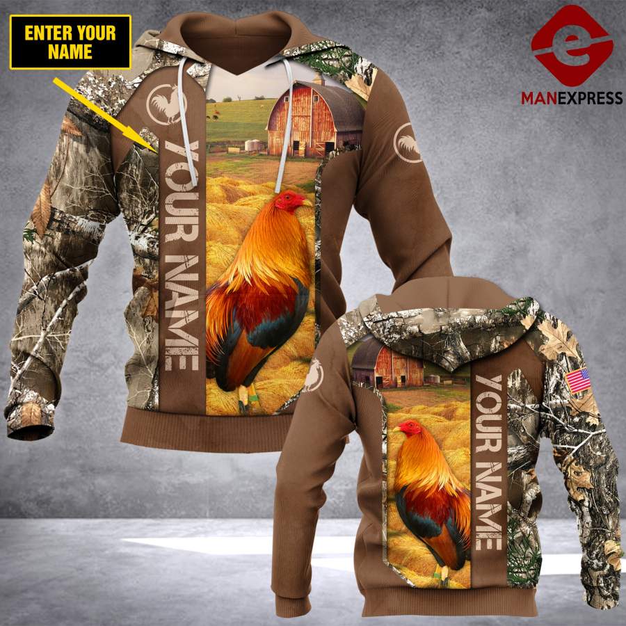 TT CUSTOMIZE CAMO ROOSTER – GREAT 3D HOODIE JMG