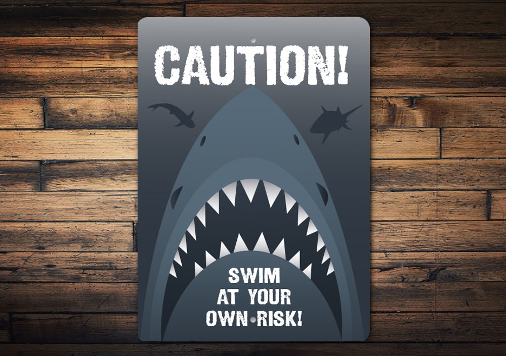 Caution Shark Sign, Shark Area Decor, Shark State, Shark Home Decor, Cute Shark Sign, Kid Beach Sign, Beach Decor, Sign For Beach, Beach