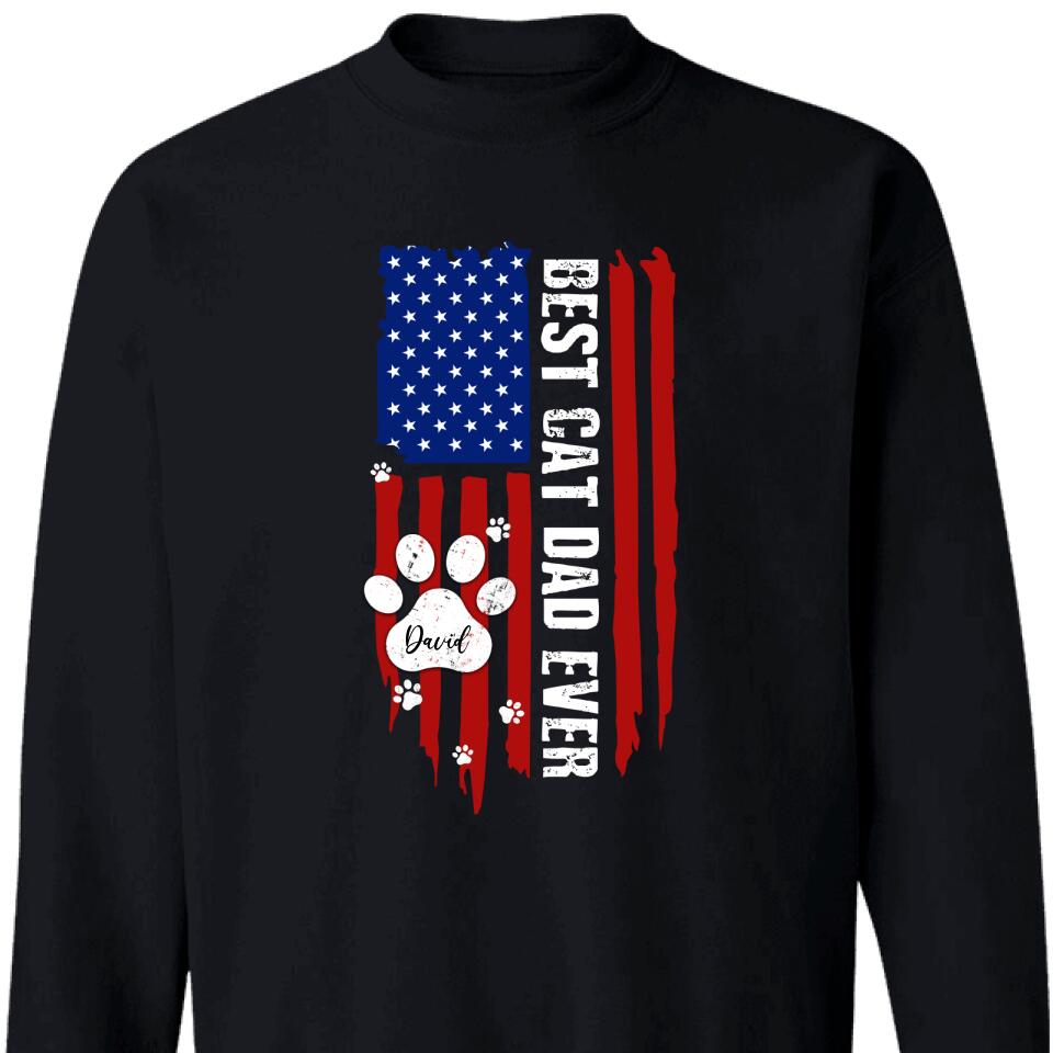 Personalized Best Dog Dad Ever American Flag Custom Sweatshirt – Trending Personalized