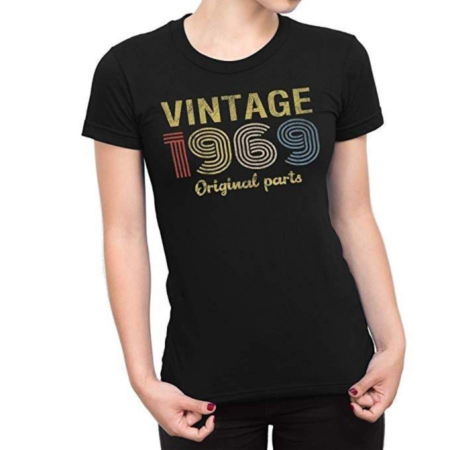 50Th Birthday Gift Womens T-Shirt – Retro Birthday – Vintage 1969 Original Parts