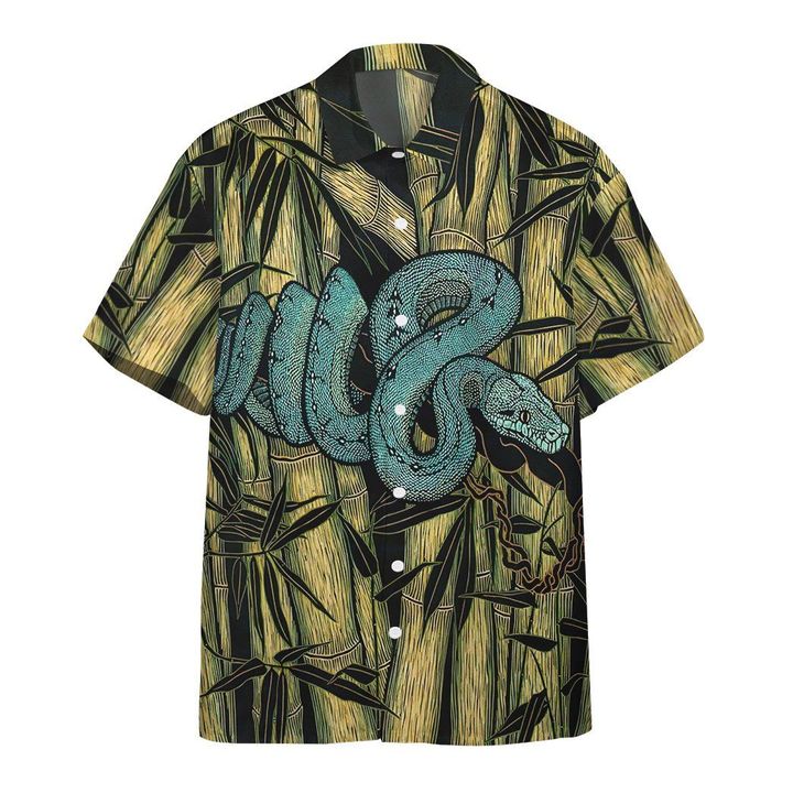 Waybackapparel Alohazing Green Snake 3D Hawaiian Shirt