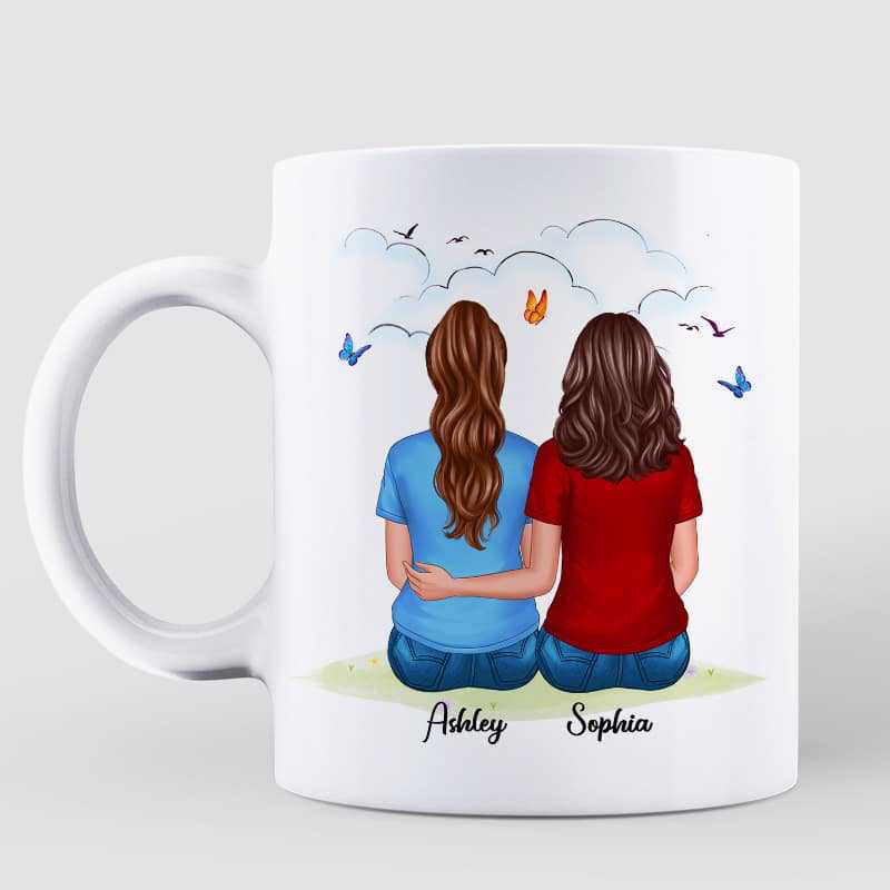 No Greater Gift Than Sisters Besties Back View Personalized Mug