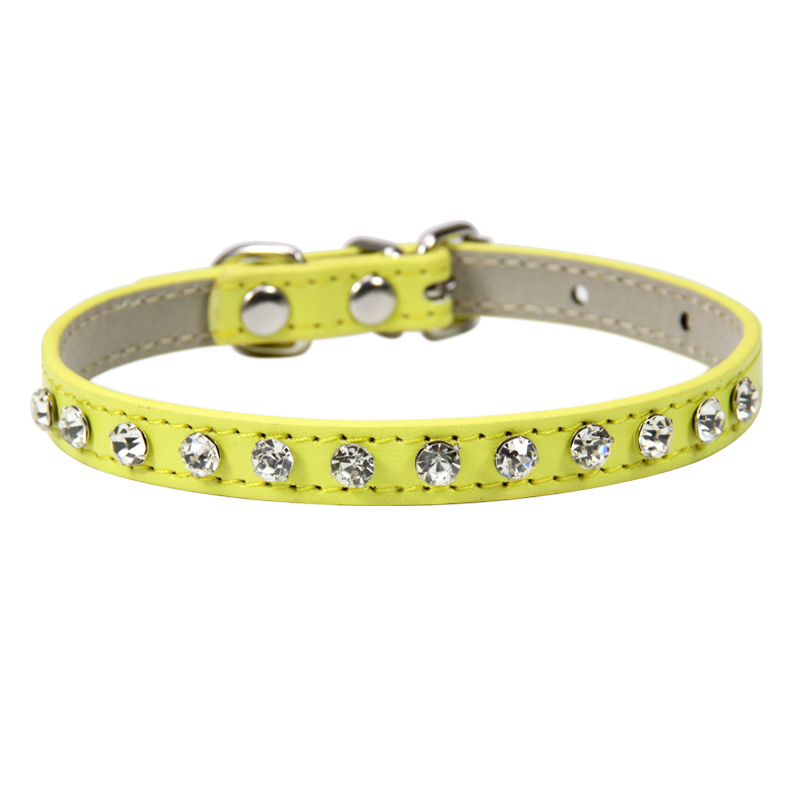 Luxury Rhinestone Rivets Cat Collar Leather Small Dog Collars Puppy Neck Strap for Kitten Accessories Wholesale / Dropshipping alx