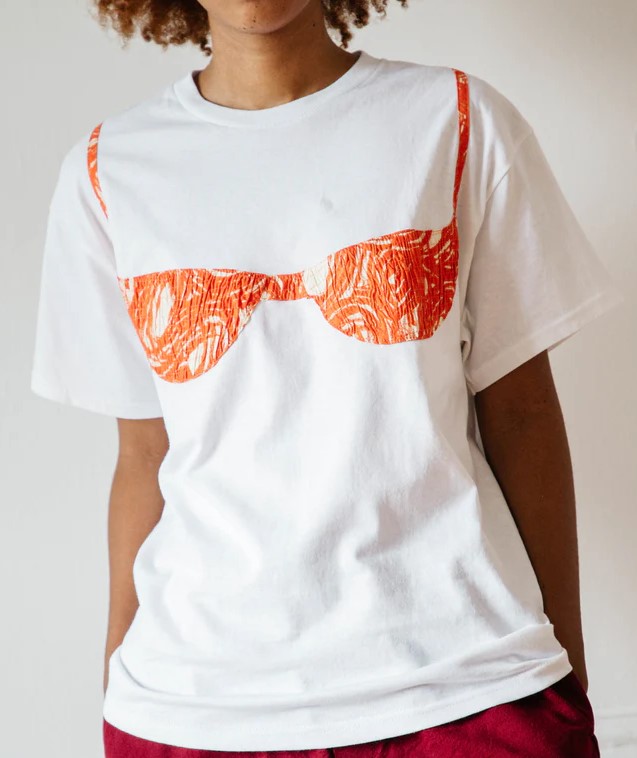 Florida Orange Swirl Bra Print Tee Shirt Outfit