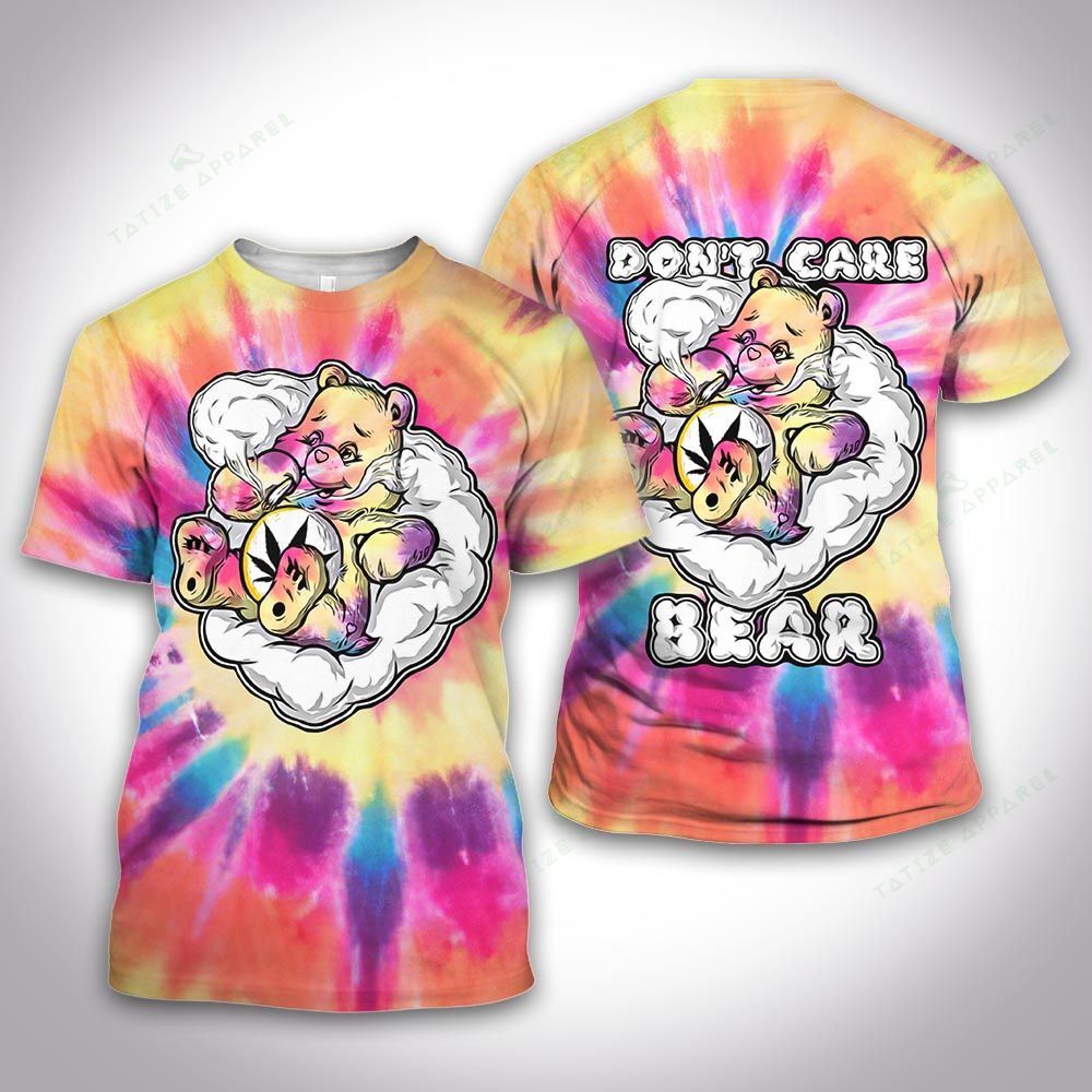 Weed dont care bear tie dye 3D All Over Printed Shirt, Sweatshirt, Hoodie, Bomber Jacket Size S – 5XL