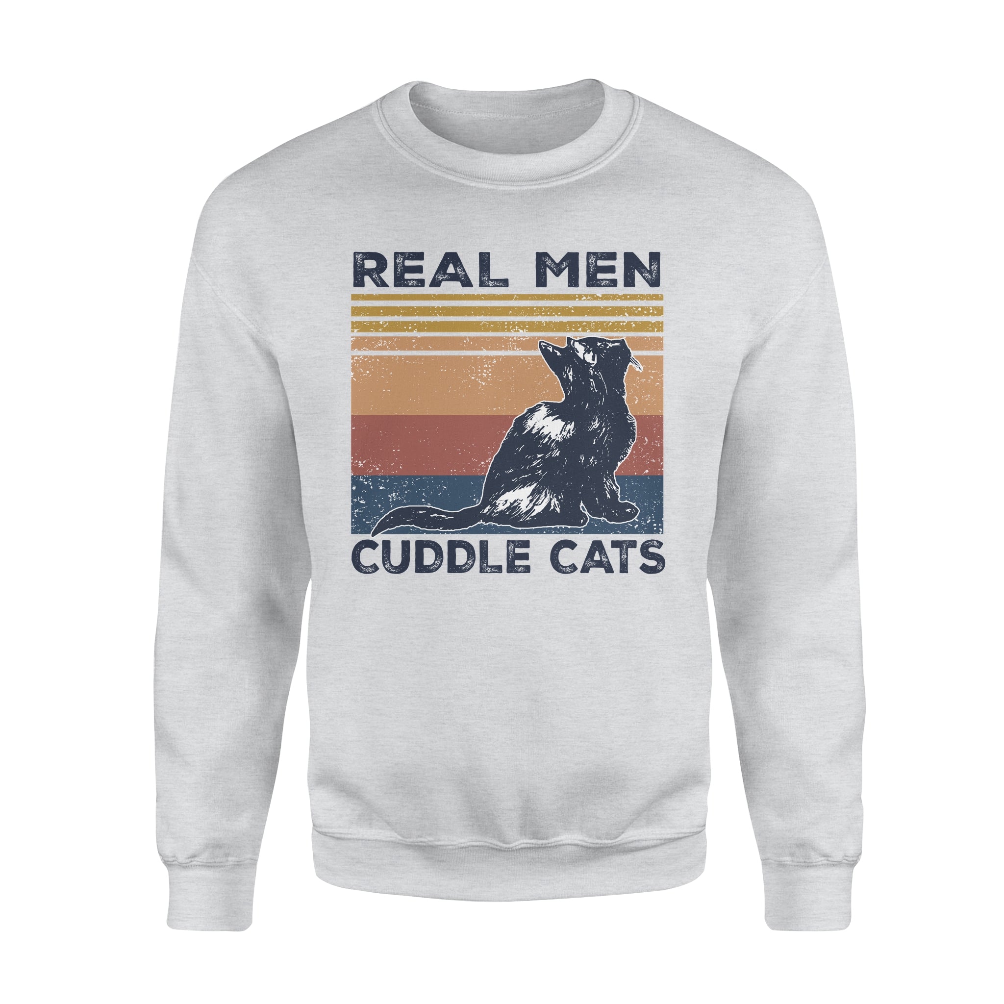 Real Men Cuddle Cats Black Cat – Standard Crew Neck Sweatshirt