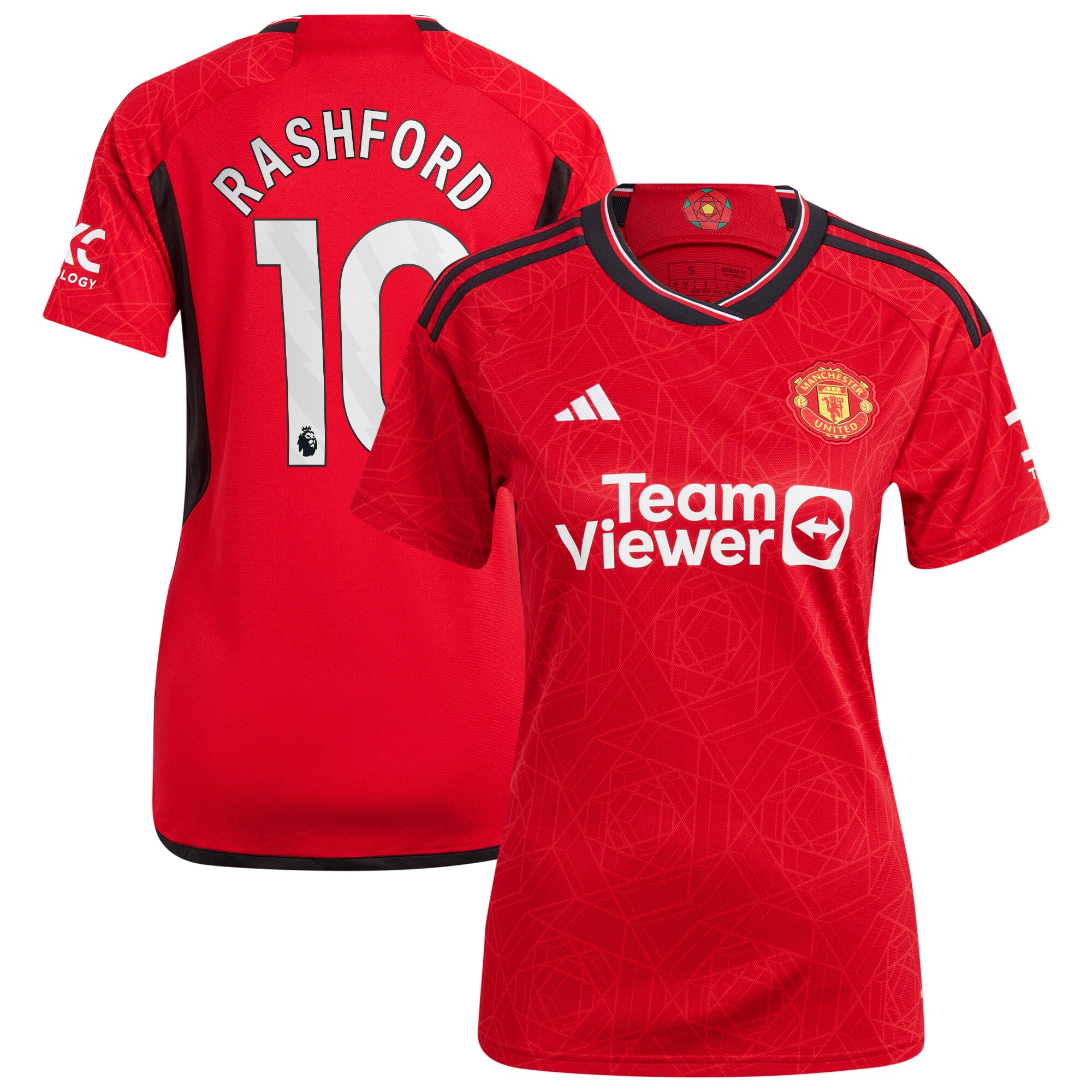 Marcus Rashford Manchester United Women's 2023/24 Home Replica Player Jersey – Red