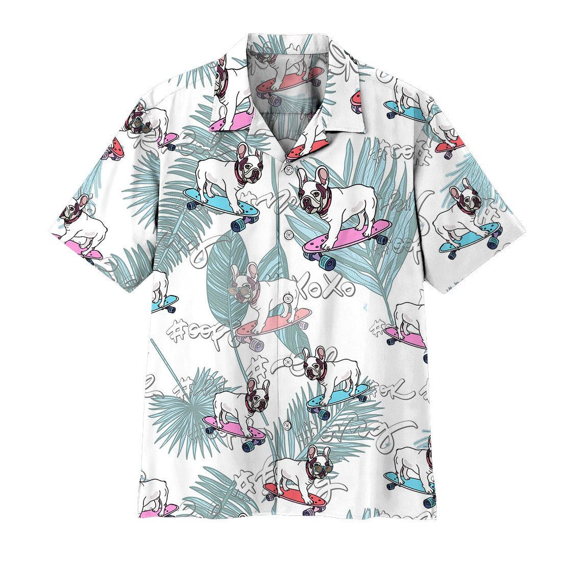 Alohazing French Bulldog On Skateboard Hawaiian Shirt Ha12504