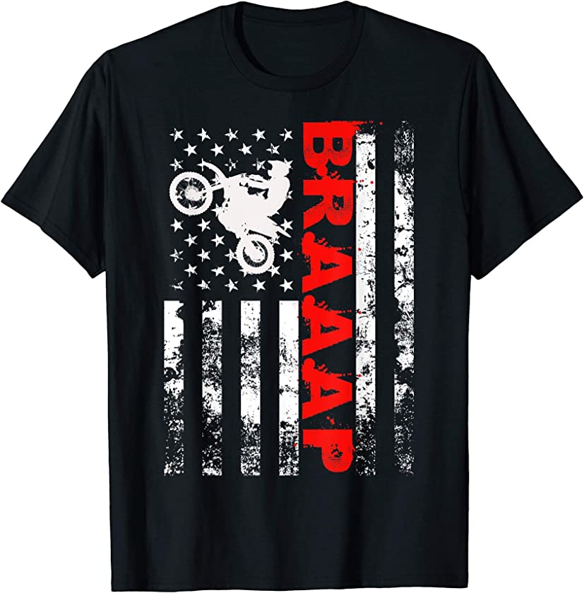 Braaap Vintage USA American Flag Tee Shirt T-Shirt