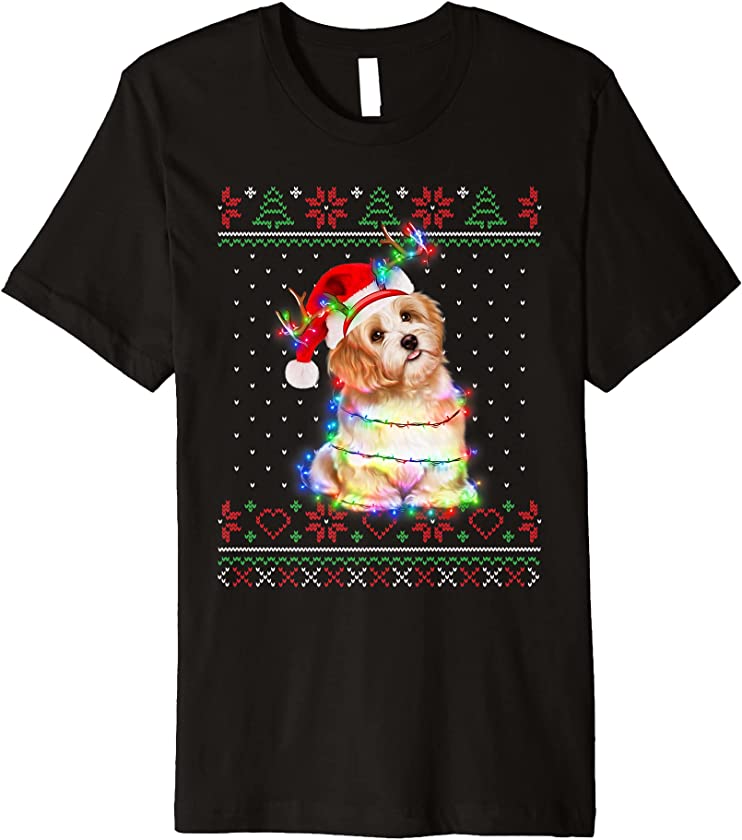 Maltese Dog Ugly Sweater Christmas Puppy Dog Lover Premium T-Shirt