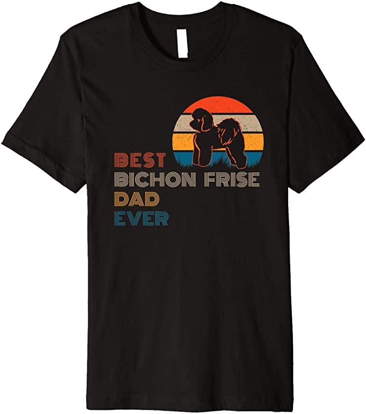 Puppy Breeder Trainer Retro Best Dog Dad Bichon Frise Owner Premium T-Shirt