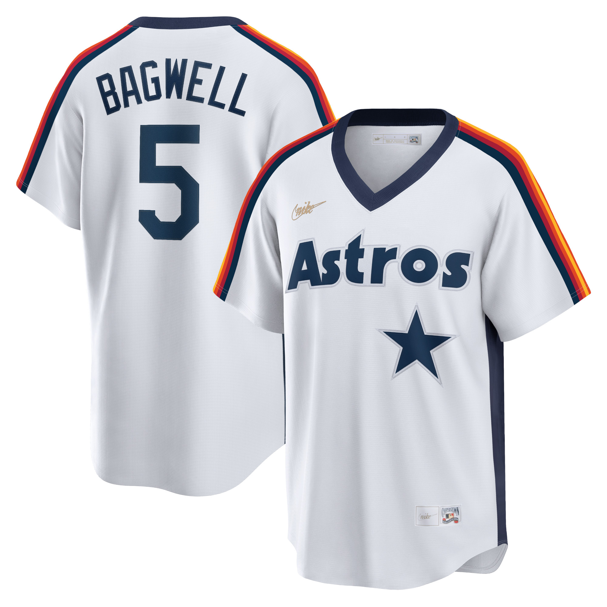 Men’s Houston Astros Jeff Bagwell White Home Cooperstown Collection Logo Player Jersey