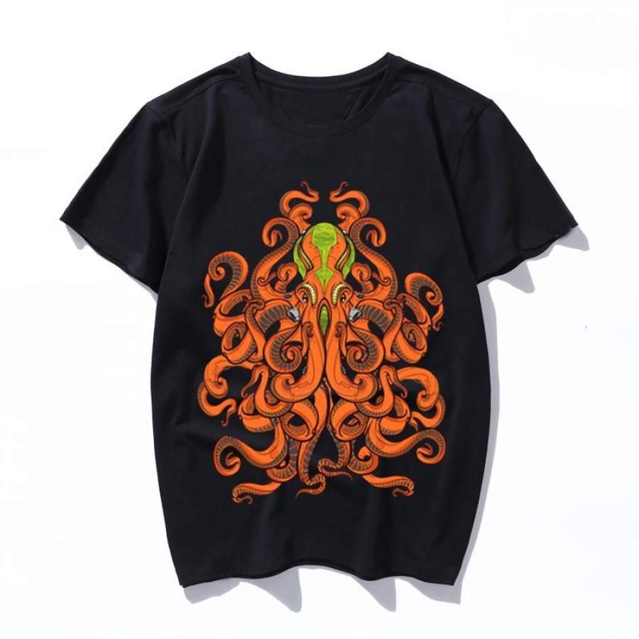 octopus Men High quality leisure tshirts Tops Cotton O-Neck Women Top Short Sleeve Casual Print T Shirt