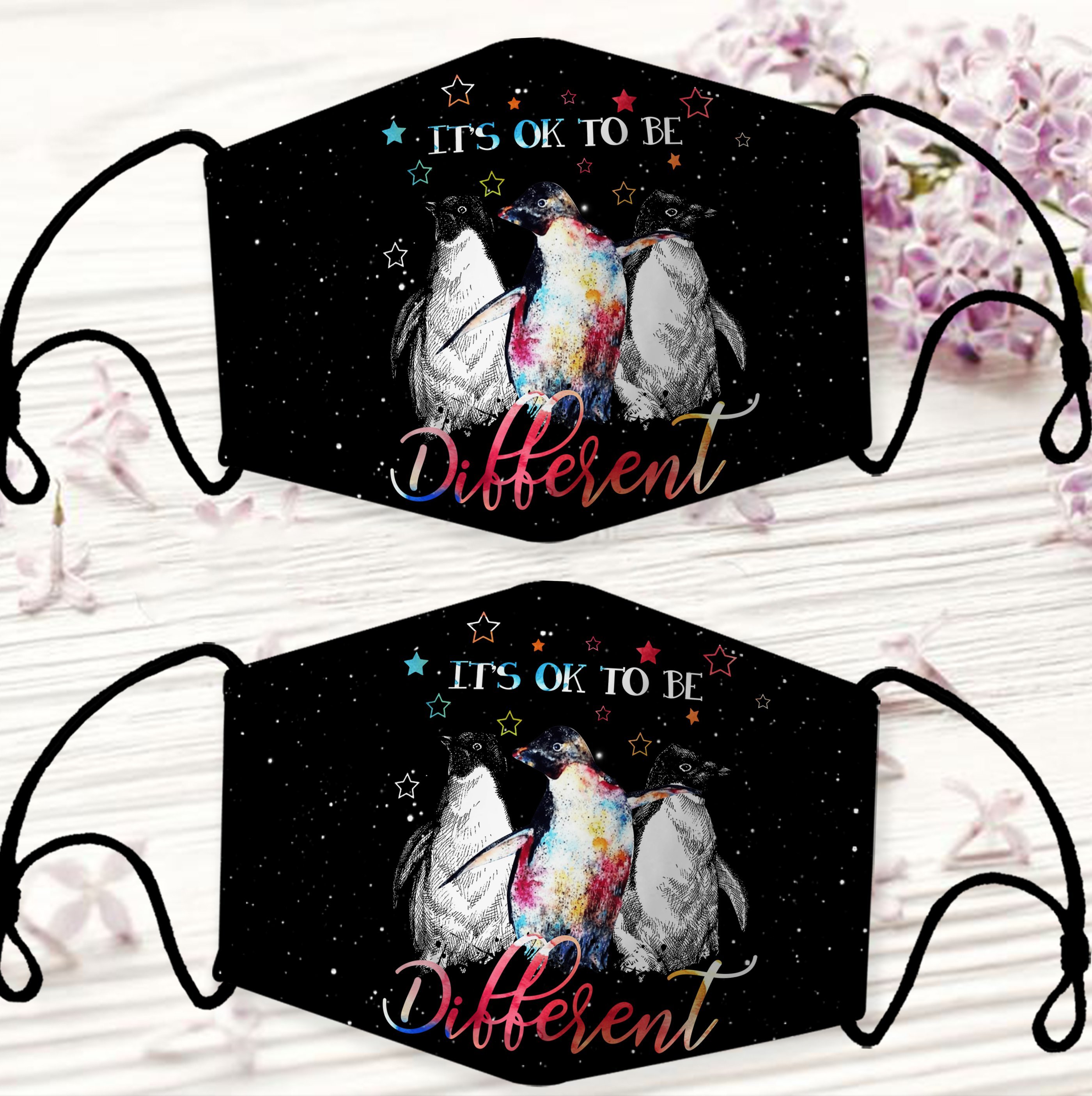 Penguins Are Different All Over Print Adjustable Mask