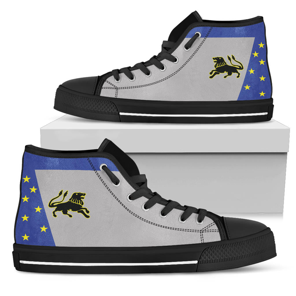 Vf-213 Black Lions Inspired Men’S High Top Canvas Shoes