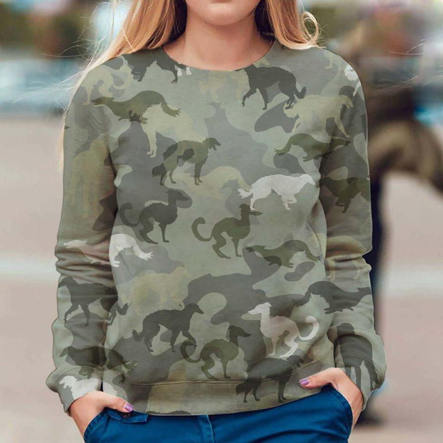 Borzoi – Camo – Premium Dog Christmas Ugly Sweatshirt, Dog Ugly Sweater