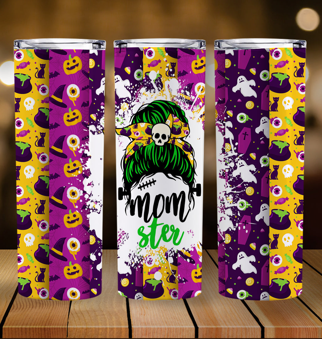 #Momster Halloween Skinny Tumbler