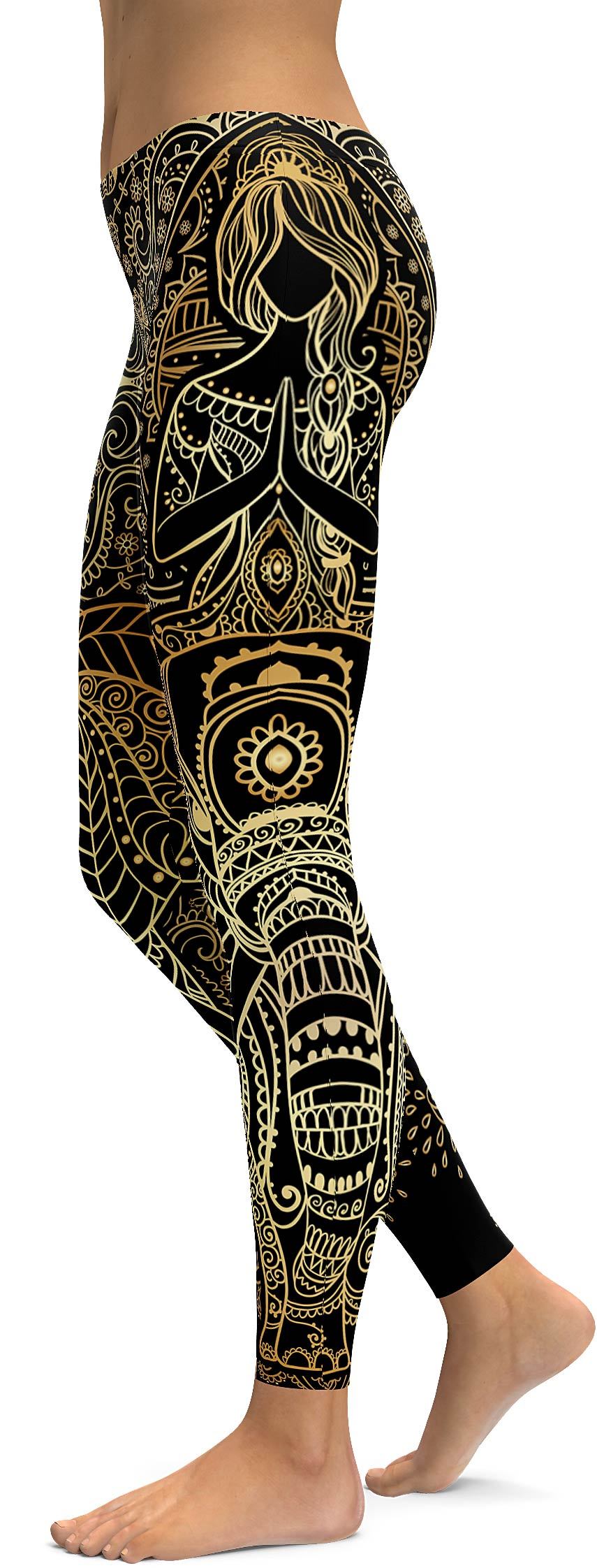 Golden Ornamental Elephant Leggings