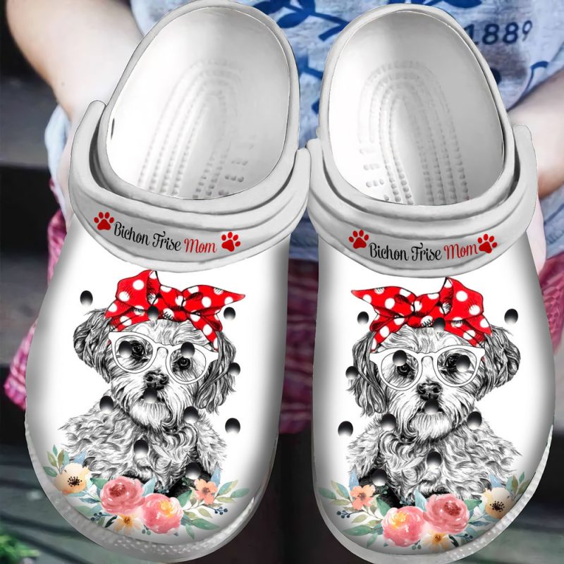 Bichon Frise Mom Classic Clogs Shoes Mothers Day Gift