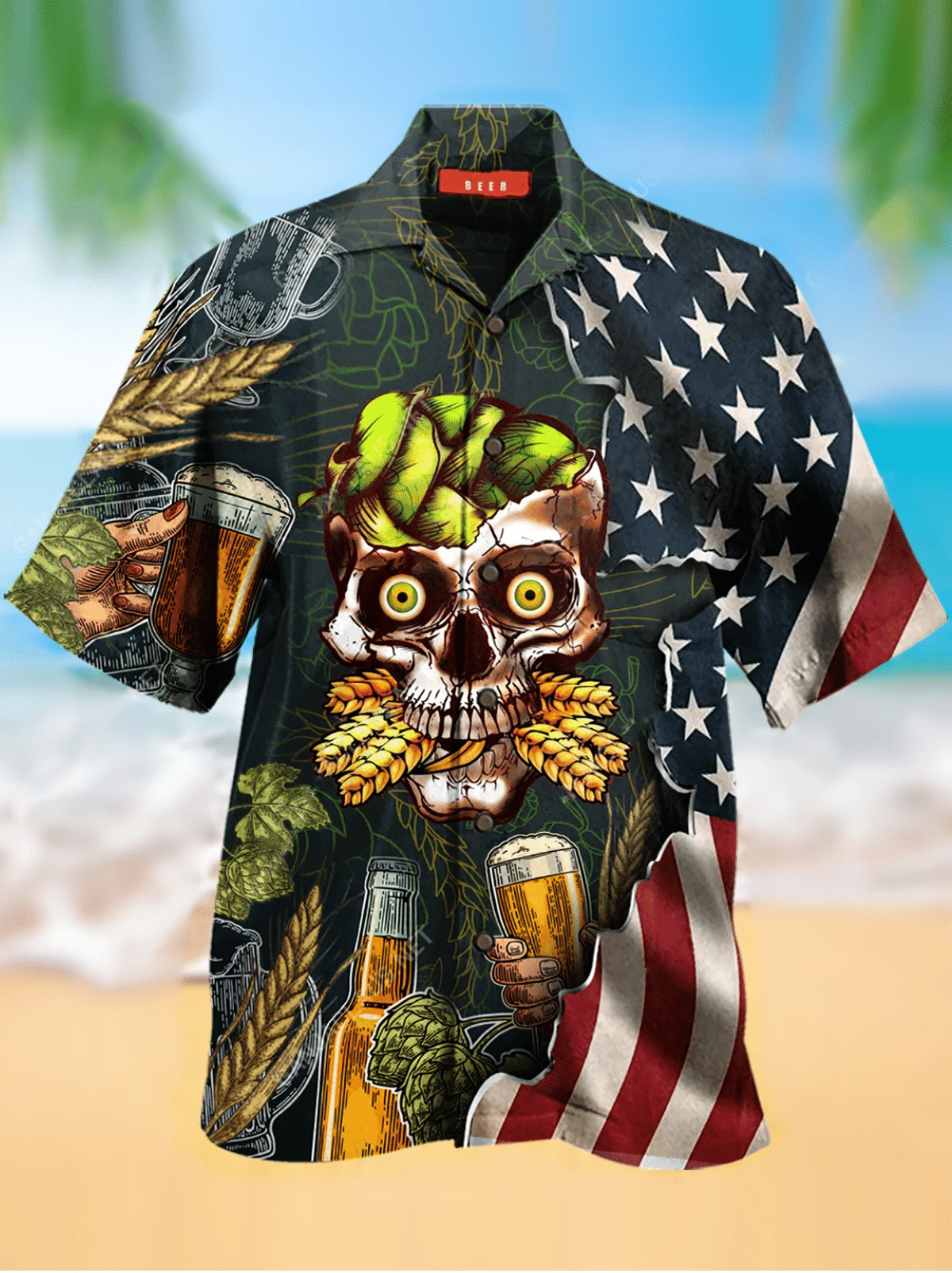 Skull Beer Hawaii Shirt Unisex Adult Ha85536