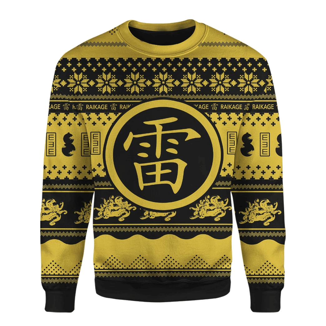 Alohazing 3D Anime Naruto Shippuden Raikage Custom Ugly Christmas Sweatshirt