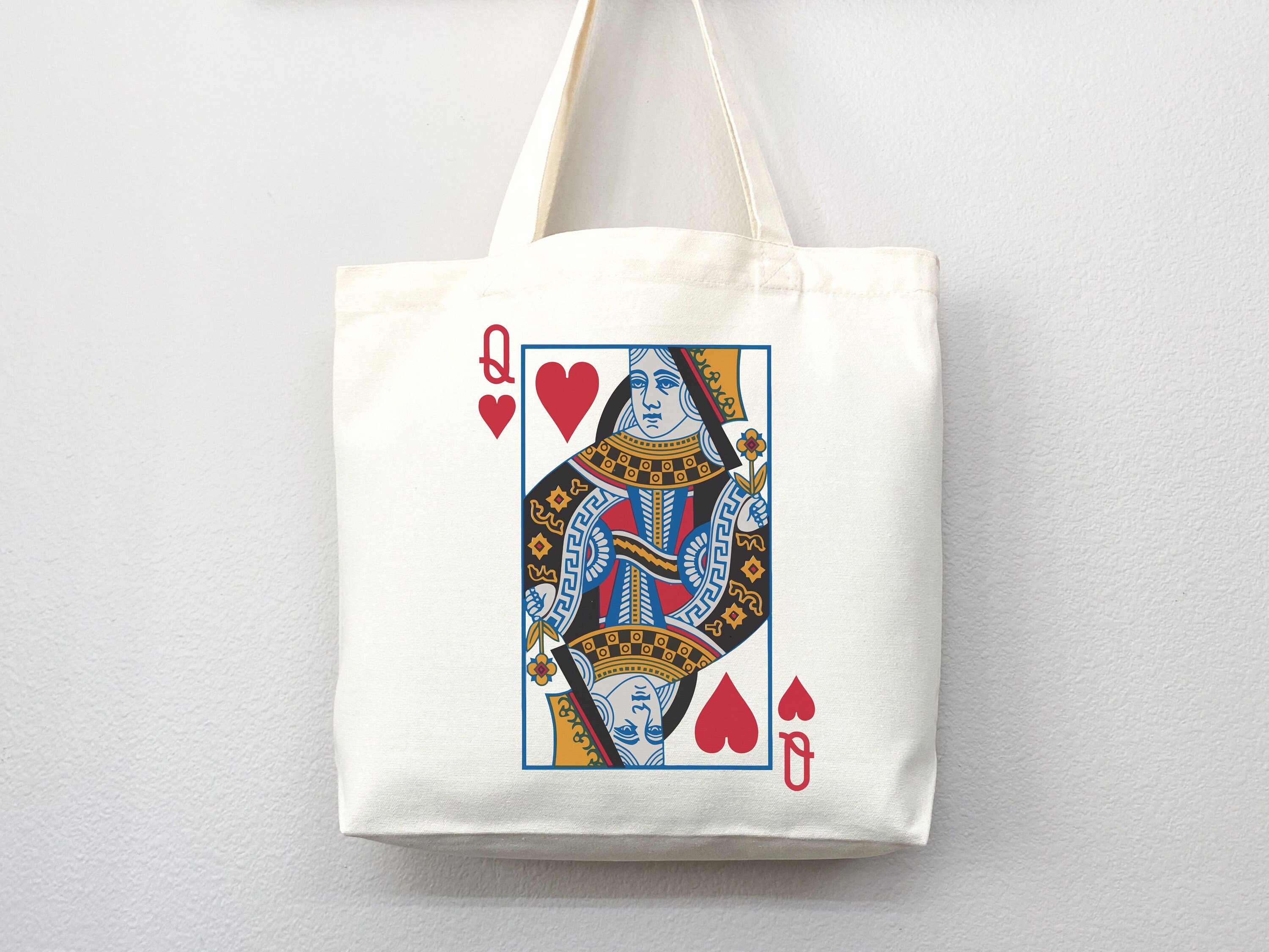 Queen of Heart Bag Canvas Tote Bag Everyday Tote Bag Eco Friendly Bag Aesthetic Tote Shopper Bag Reusable Grocery Bag Cute Tote Bag Boho Bag