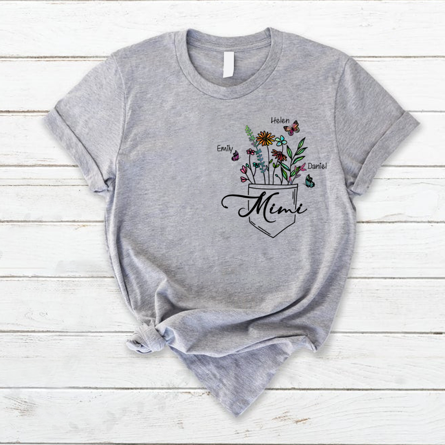 Mimi And Grandkids Wildflowers T-Shirt