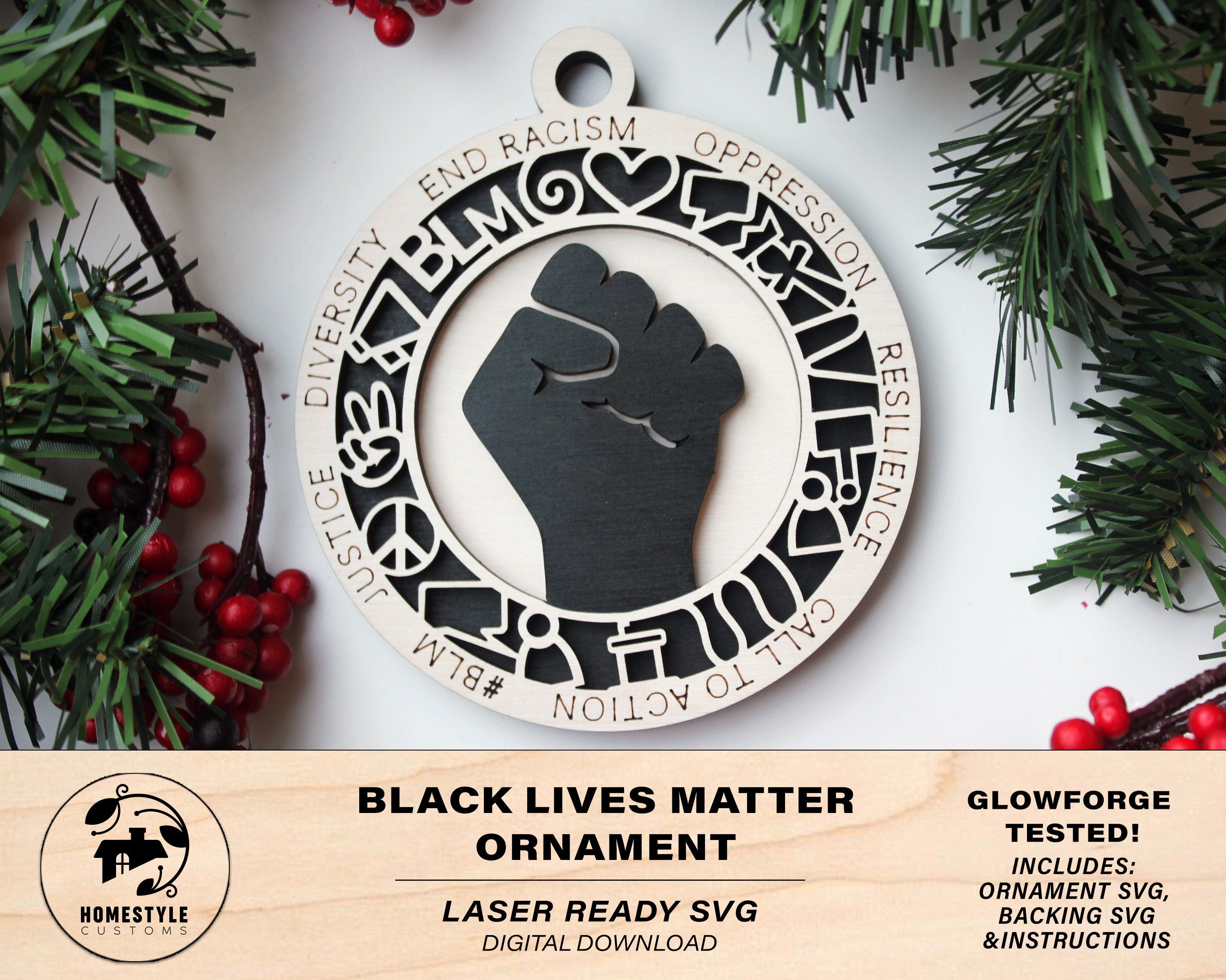 Black Lives Matter Ornament Christmas Ornament Family 2021