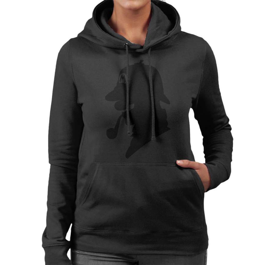 Super Mario Holmes Sherlock Silhouette Women’s Hooded Sweatshirt