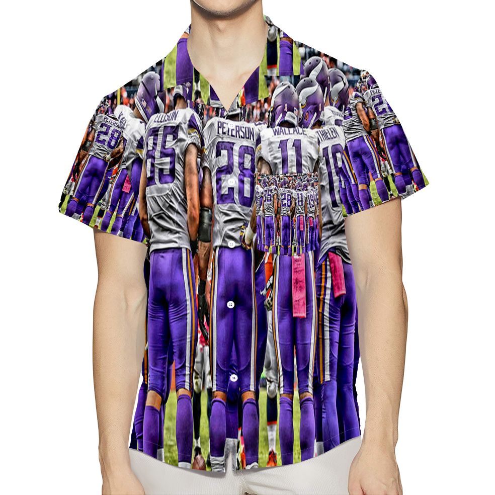 Minnesota Vikings Team V1 3D All Over Print Summer Beach Hawaiian Shirt With Pocket