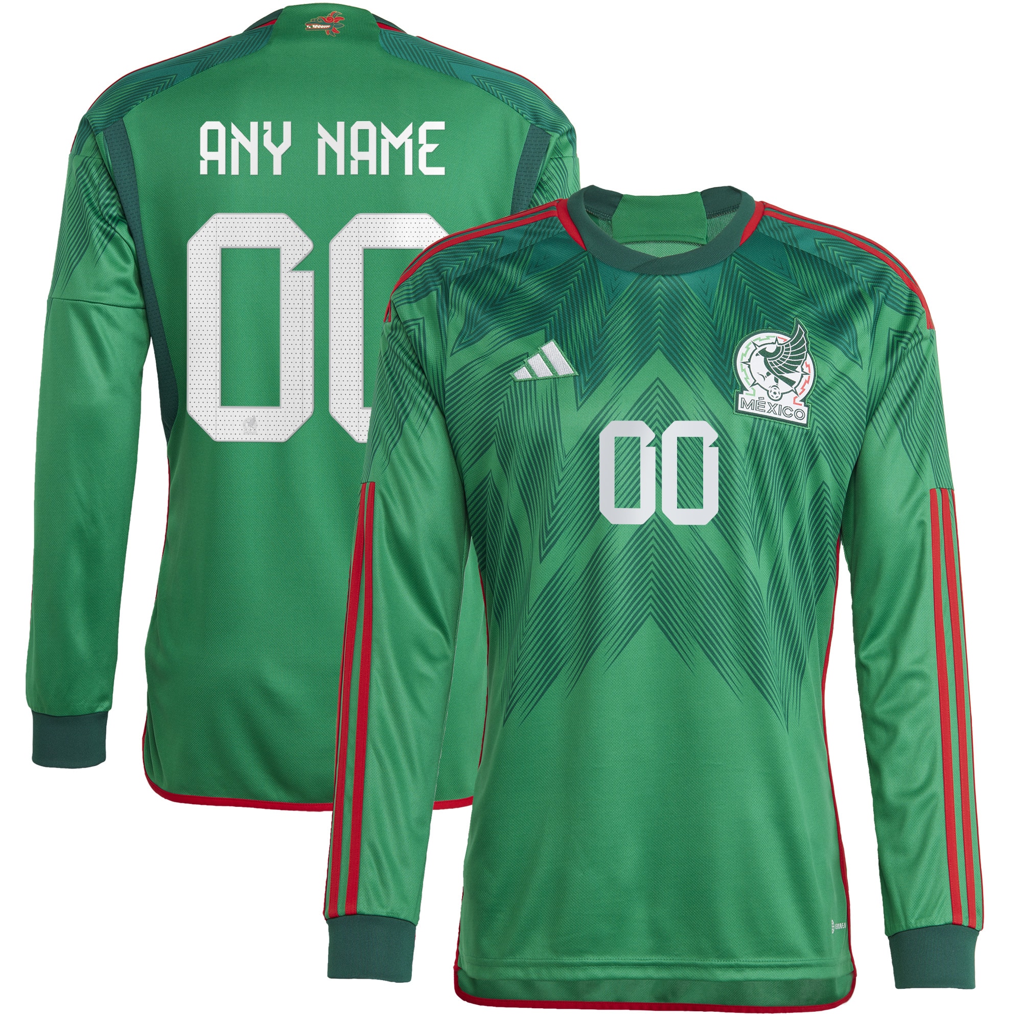 Mexico National Team 2022/23 Home Custom Long Sleeve Replica Jersey – Green