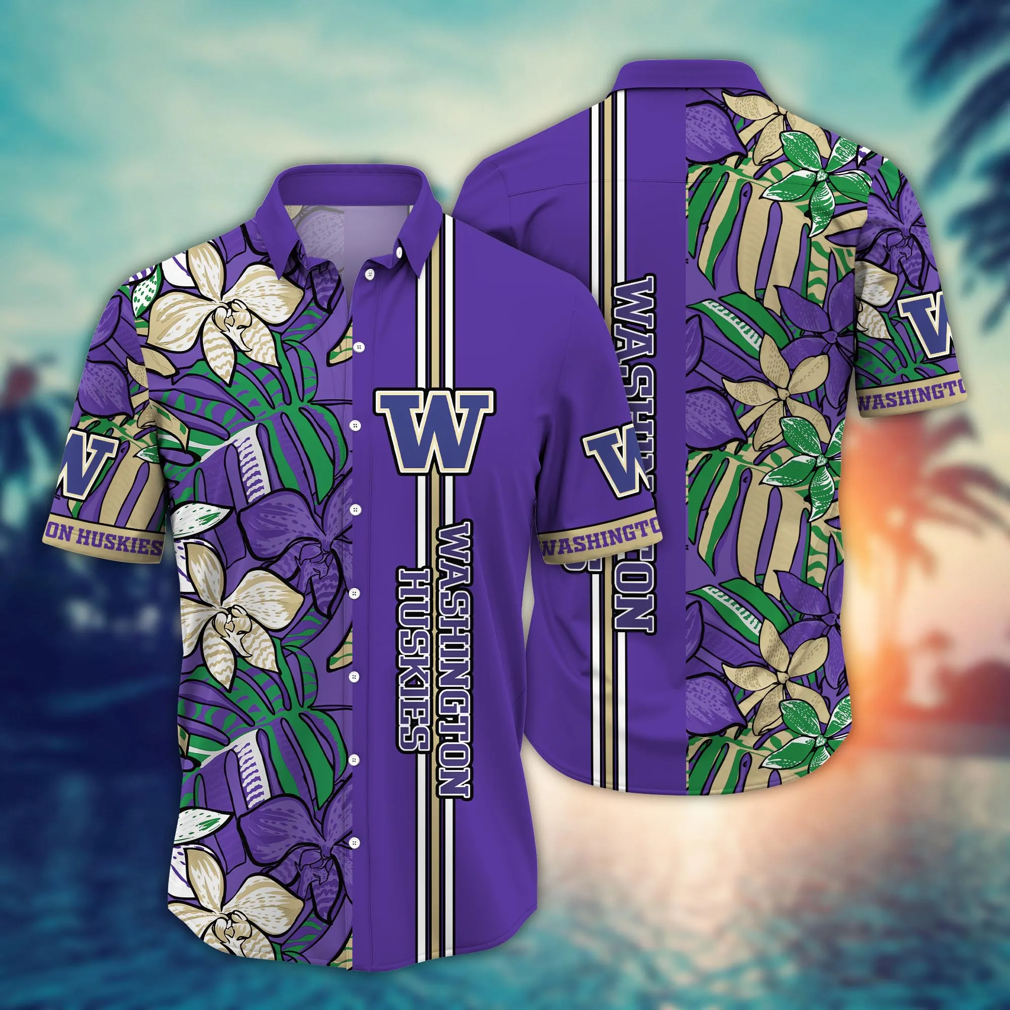 Washington Huskies NCCA Hawaiian Shirt Beach Balls Aloha Shirt