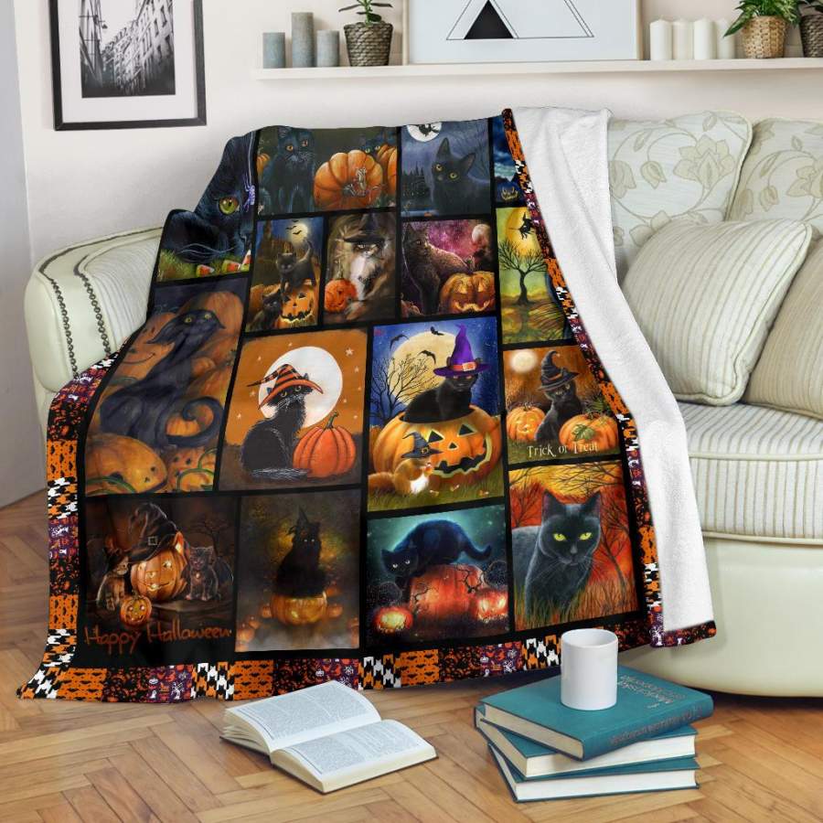 Cat Halloween Premium Blanket