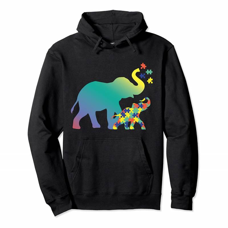 Autism Mom Gift Design Autism Awareness Elephant Pullover Hoodie