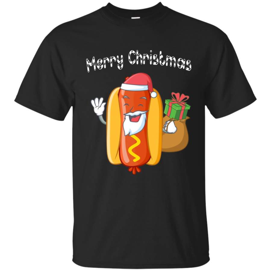 AGR Merry Christmas Hot Dog Santa Ugly Sweater Funny Xmas Gift G200 Gildan Ultra Cotton T-shirt