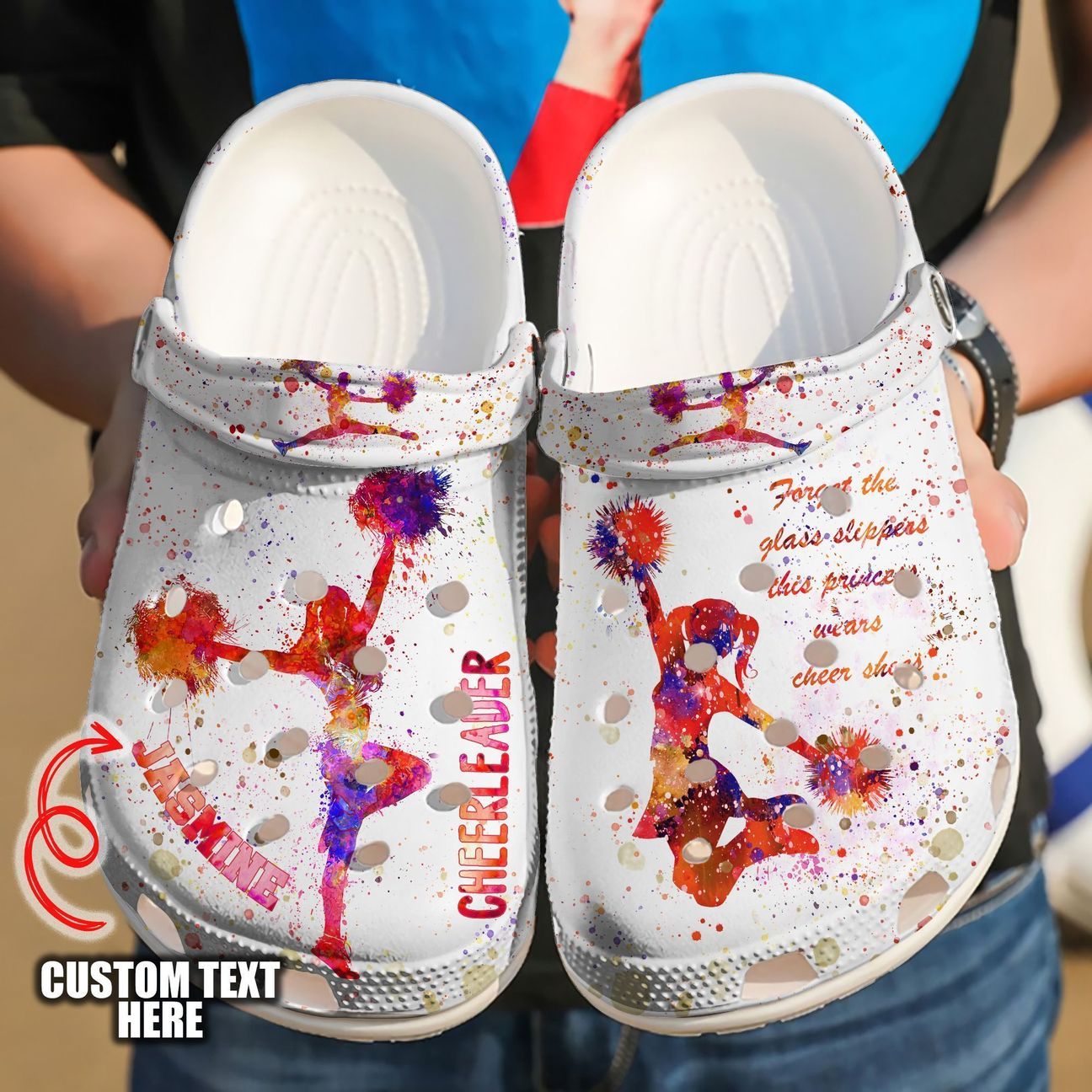 Cheerleader Personalized Clog, Custom Name, Text Forget Glass Slippers, Fashion Style For Women, Men, Kid, Print 3D