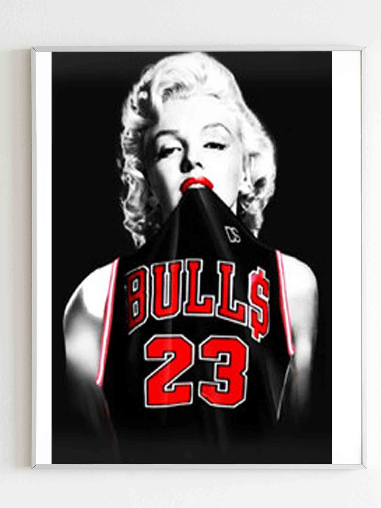 Marilyn Monroe Chicago Bulls Jersey Michael Jordan Poster