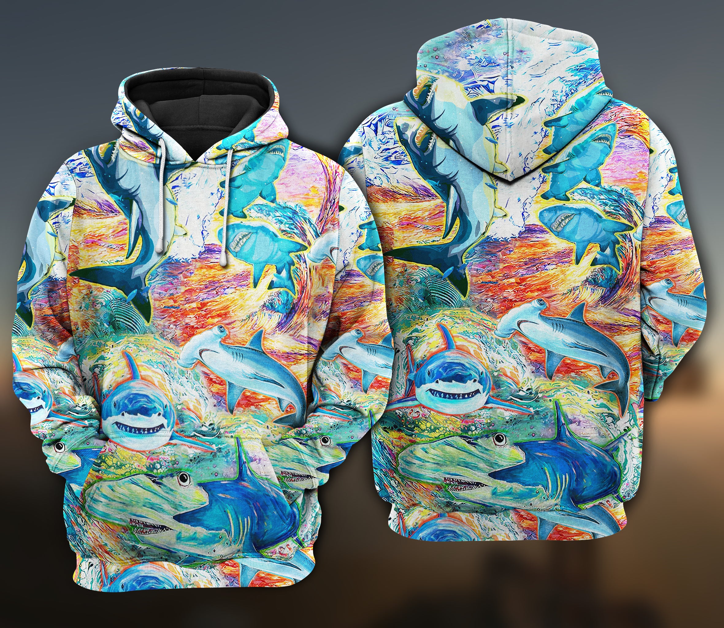 Sharks Painting Color Limited Edition- Hoodie – Hood02Duc191221