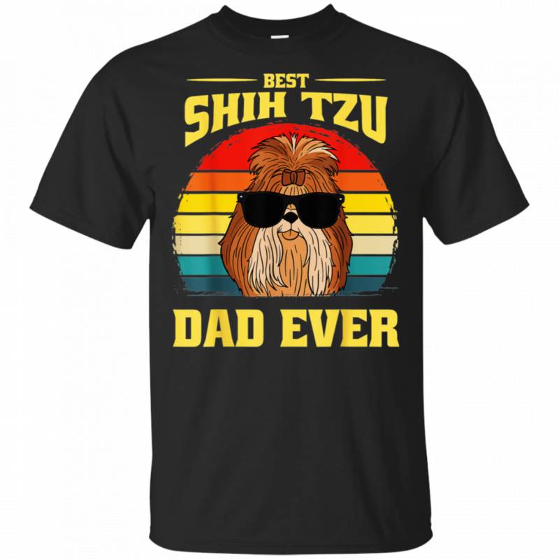 Best Shih Tzu Dog Dad Father Papa Ever Puppy Cute Retro Shirt G200 Gildan Ultra Cotton T-Shirt