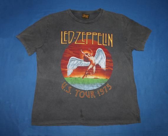 2000S Led Zeppelin Shirt Us Tour 1975 English Rock Band Shirt Hard Rock Heavy Metal Blues Rock Folk Rock Men S Shirt